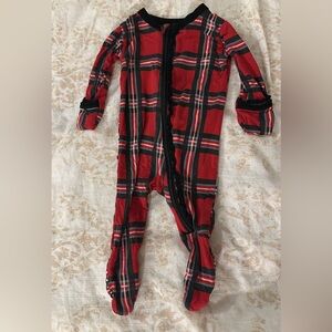 Kickee Pants Red Plaid Kids Footie